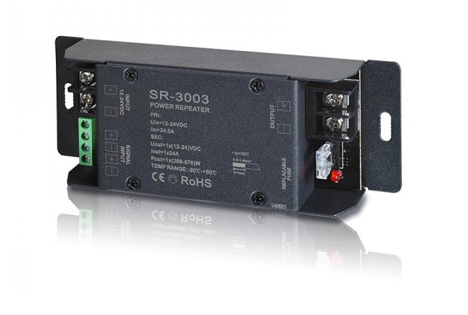 Светодиодный усилитель 12-24Vdc 1x24A, 288/576W SR-3003