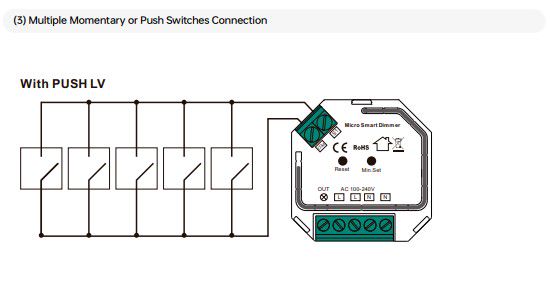 Светодиодный диммер 100-240Vac, 200W TRIAC, работает в сети MATTER SR-MT9040A-S