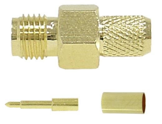 Connector SMA RP socket crimped 50Ω H155 male SRP/CX-F-CR-155