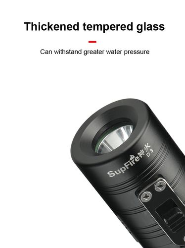 Diving flashlight, 10W CREE XML2, 770lm, IPX8 with 18650 rechargable battery and charger SUPERFIRE-D3 6956362901698