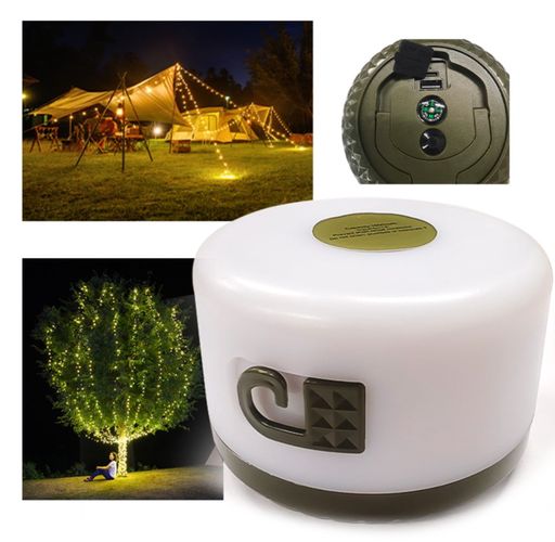 LED camping light with LED garland, rechargable USB-C, 1800mAh, 50-250lm SUPERFIRE-LT01