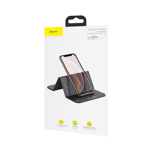 Sulankstomas neslystantis laikiklis telefonams (klijuojamas ant panelės), juodas SUWNT-01 6953156288126