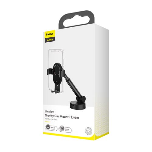 Car Mount with Suction Base for 4.7-6.5" Display Smartphones, Black SUYL-JY01 6953156220966