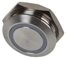 SWITCH, A/VANDAL, 19MM, M/TRAV, BLU RING RJS1N1LP-19M-F-R-B-BS-12V-68J