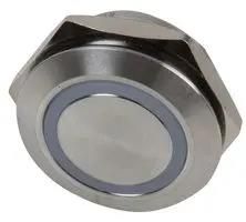 SWITCH, A/VANDAL, 22MM, M/TRAV, RED RING RJS1N1LP-22M-F-R-R-BS-12V-68J