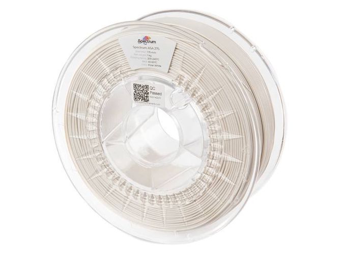 3D plastikas ASA 275 baltas (polar white) 1kg Spectrum ASA-pWHITE-1-SPEC 5903175650092