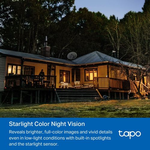 Wi-Fi lauko kamera PT, 2K 1440p, Starlight Color Night Vision, IP66, MicroSD iki 512GB TAPO-C520WS 4895252501599