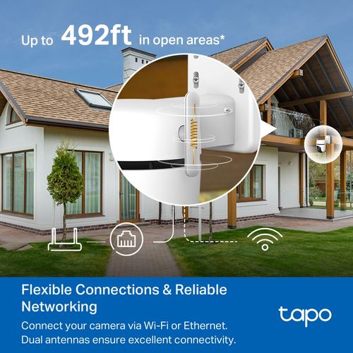 Wi-Fi lauko kamera PT, 2K 1440p, Starlight Color Night Vision, IP66, MicroSD iki 512GB TAPO-C520WS 4895252501599