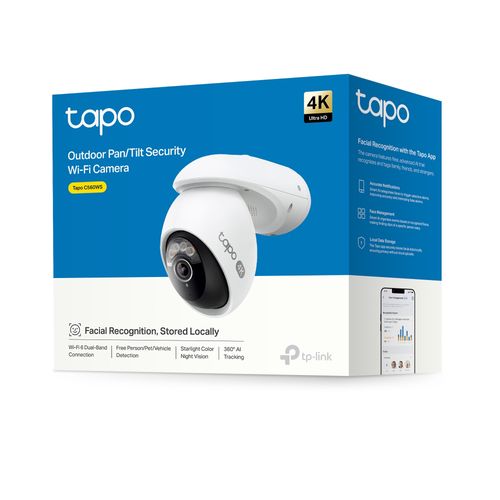 Wi-Fi lauko kamera PT, 4K 8MP, Starlight Color Night Vision, IP66, MicroSD iki 512GB TAPO-C560WS