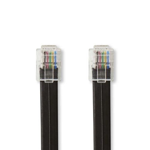 Telecom Cable | RJ12 Male | RJ12 Male | 1.00 m | Cable design: Flat | Cable type: RJ12 | Black | Label TCGL90300BK10 5412810427857