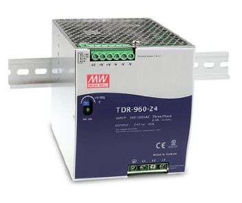 960W three phase industrial DIN rail power supply 24V 40A with PFC, MEAN WELL TDR-960-24