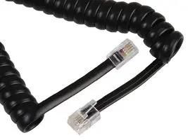 COILED CABLE 4P4C-4P4C BLACK 1.5M PSG04240