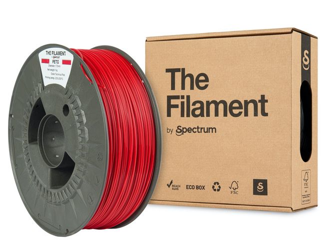 3D plastikas PET-G raudonas (technical red) 1kg The Filament by Spectrum PETG-tRED-1-TF 5905991405245