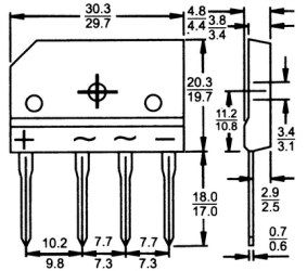 Diodų tiltelis 25A 600V TS25P05G