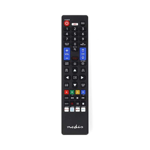 Replacement Remote Control | Suitable for: Samsung | Preprogrammed | 1 Device | Amazon Prime / Disney + Button / Netflix Button / Smart home Button / Youtube Button | Infrared | Black TVRC45SABK 5412810449477