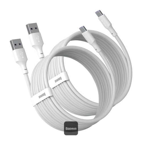 Kabelis USB A kištukas - USB C kištukas 1.5m 40W 5A QC3.0 PD, baltas (2 vnt) TZCATZJ-02 6953156230309