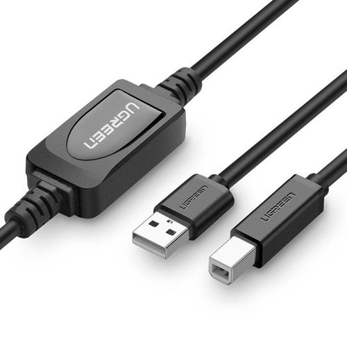 Kabelis USB A kištukas - B kištukas spausdintuvui 15m su stiprintuvu US122 UGREEN UGREEN/10362 6957303813629