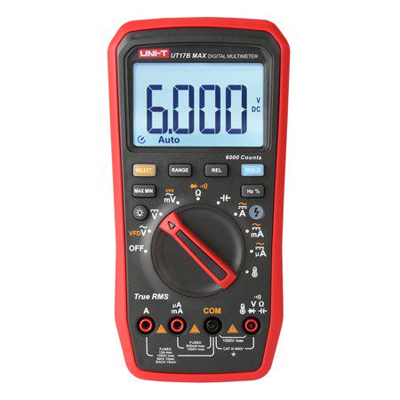 Skaitmeninis multimetras, TRMS, CATIII 600V, 600.0mV-1000V AC/DC, VFD, 600.0µA-10A AC/DC, 60.00M?, 6000µF, 10MHz, -55?~500?, 6000, UNI-T UT17B MAX 6935750517192