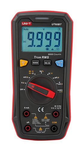 Skaitmeninis multimetras DC/AC1000V;  DC/AC 10A;  100MΩ; 10mF;  10MHz; -40-1000C; Bluetooth, UNI-T UT60BT 6935750560259