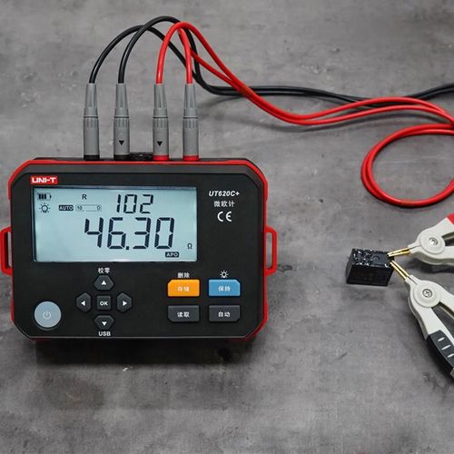 Digital Micro Ohm Meter 0.001mΩ~300.0kΩ; 1mΩ, Type C,IP54, DC 3.7V 3200mAh Li,  UNI-T UT620C+ 6935750562017