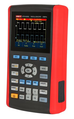 Nešiojamas skaitmeninis multimetras-osciloskopas, 25Mhz, 2 kanalai, 250 Msa/s, 3.5" TFL LCD, UNI-T UTD1025DL 6935750590102