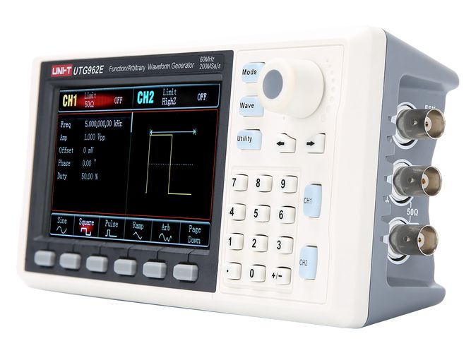Funkcinis ir laisvos formos signalų generatorius, 60MHz; 2 kanalai, 14bit, 200 MSa/s, LCD TFT 4,3"; UNI-T UTG962E 6935750596203
