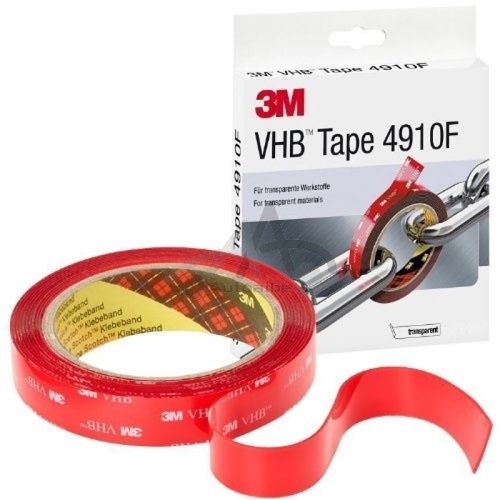 Dvipusės lipnios juostos VHB 4910F 12mmx4.5mx1mm komplektas, skaidri 3M VHB-4910F-12/4.5 72480205