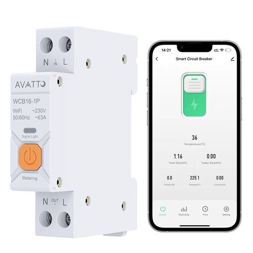 Išmani relė DIN bėgeliui 230Vac, 16A, ZigBee TUYA, su energijos matavimo funkcija ZWCB16-WM 6976037362906