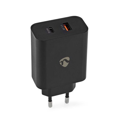 Wall Charger | 65 W | 2.0 / 2.25 / 3.25 A | Number of outputs: 2 | USB-A / USB-C™ | Automatic Voltage Selection | Black WCPD65W130BK 5412810407668