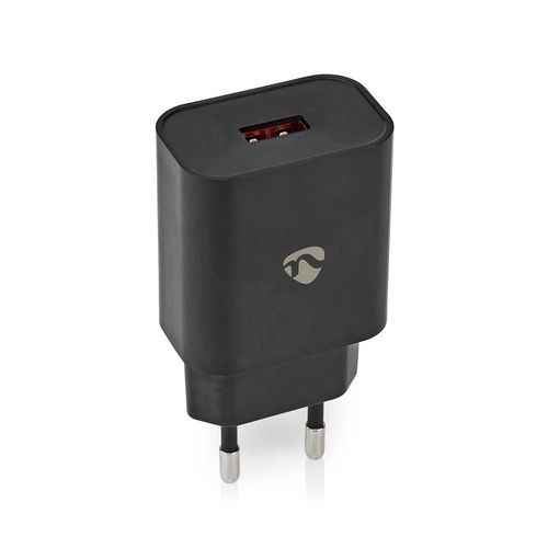 Wall Charger | 18 W | 1.5 / 2.0 / 3.0 A | Number of outputs: 1 | USB-A | No Cable Included | Automatic Voltage Selection | Black WCQC302ABK 5412810330072