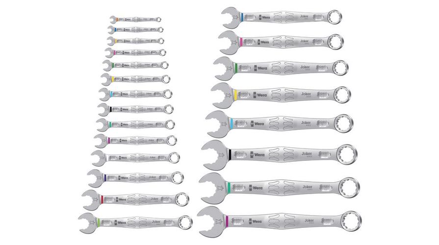 6003 Joker 22 Set 1 combination wrench set, 1 x 5.5x105; 1 x 6x105; 1 x 7x110; 1 x 8x115; 1 x 9x120; 1 x 10x125; 1 x 11x135; 1 x 12x148; 1 x 13x160; 1 WER/020232