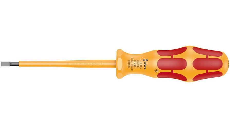 1060 i VDE-insulated Kraftform slotted screwdriver 0.8x4.0x100mm 051583, Wera WER/051583 4013288222282