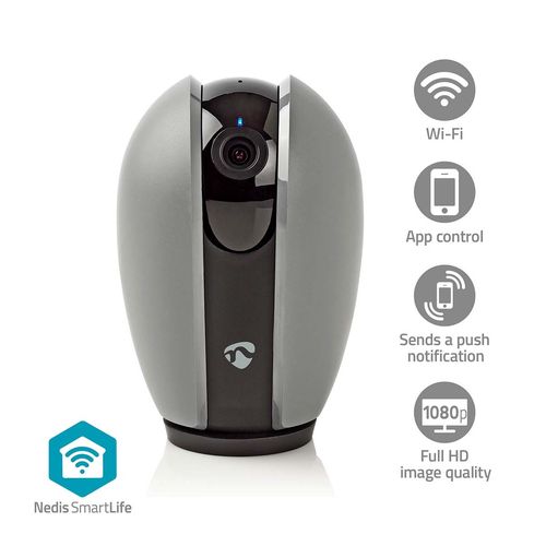 SmartLife Indoor Camera | Full HD 1080p | Pan tilt | Cloud Storage (optional) / microSD (not included) | With motion sensor | Night vision | Dark Grey / White WIFICI21CGY 5412810337224