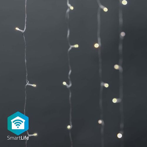 SmartLife Christmas Lights | Curtain | Wi-Fi | Warm White | 200 LED's | 3.00 m | Android™ / IOS WIFILXC01W200 5412810404391