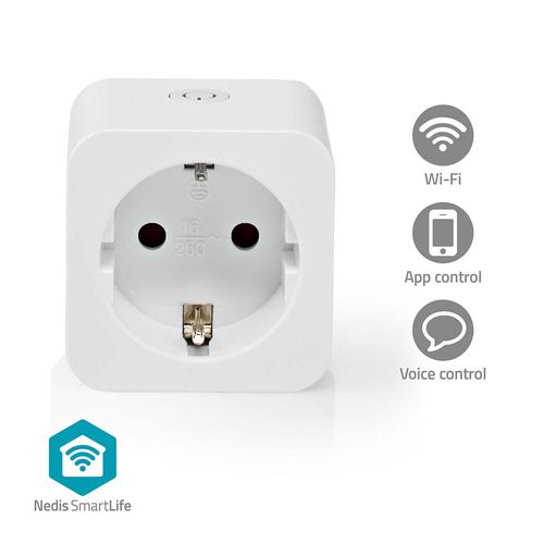 SmartLife Smart Plug | Wi-Fi | IP21 | Power meter | 3680 W | Type F (CEE 7/3) | 0 - 55 °C | Android™ / IOS | White | 1 pcs WIFIP121FWT 5412810335046