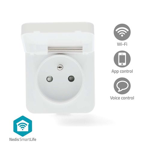 SmartLife Smart Plug | Wi-Fi | IP44 | Power meter | 3680 W | Type E (CEE 7/6) | -25 - 55 °C | Android™ / IOS | Grey / White | 1 pcs WIFIPO130EWT