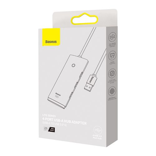 Šakotuvas USB-A 4 prievadų (USB 3.0) 25cm, juodas WKQX030001 6932172606183