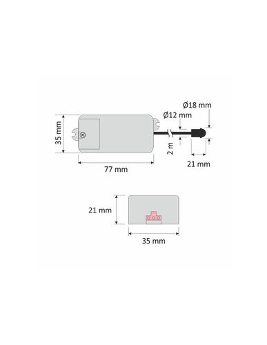 Valdiklis su judesio davikliu PIR 230V AC, 500W, įleidžiamas, Design Light WYL-PIR-GD500-01