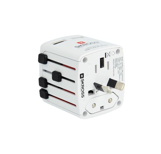 Двойное зарядное устройство USB 110/250V 2 USB x 5V 2400 mA, SKROSS SKR/1302330 7640166323266