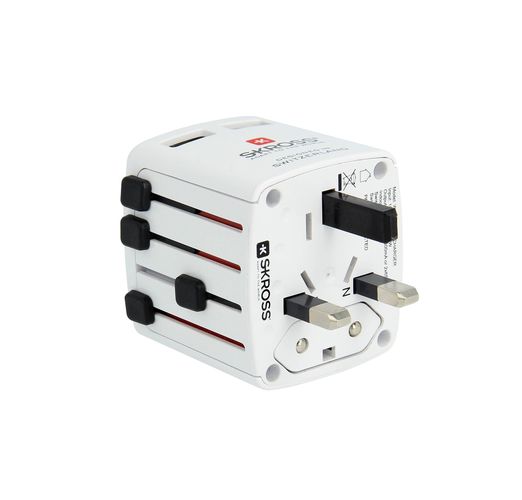Двойное зарядное устройство USB 110/250V 2 USB x 5V 2400 mA, SKROSS SKR/1302330 7640166323266