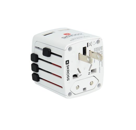 Двойное зарядное устройство USB 110/250V 2 USB x 5V 2400 mA, SKROSS SKR/1302330 7640166323266