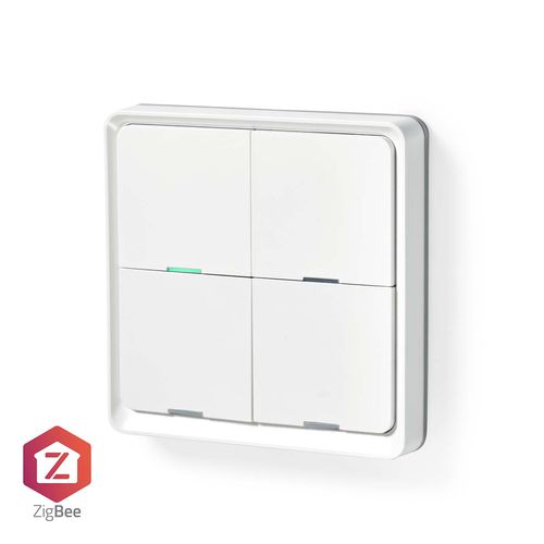 Išmanusis Zigbee SmartLife belaidis sieninis jungiklis, programuojamas, 12 funkcijų, CR2430, baltas ZBWS40WT 5412810336838