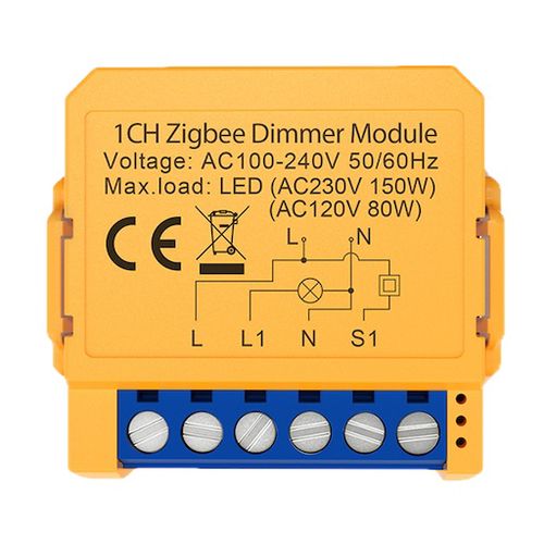 Умный ZigBee диммер, TRIAC 230Vac, 1 канал, 150W, TUYA, MQTT ZDMS16-Y1