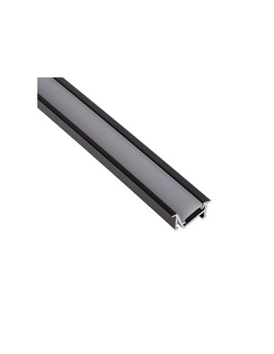Profilis aliuminis juodas LED juostoms, su matiniu dangteliu, įleidžiamas, kampinis, ZENOLINE, 2m ZENOLINE-OP-2M-B 5908293400185