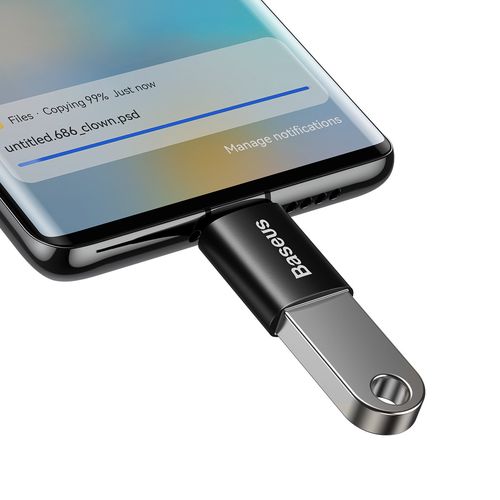 Adapteris USB C kištukas - USB3.1 A lizdas, su OTG funkcija BASEUS ZJJQ000001 6932172605643