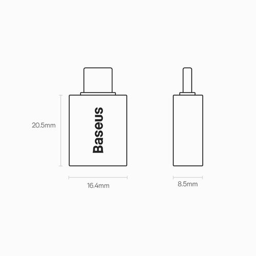 Adapteris USB C kištukas - USB3.1 A lizdas, su OTG funkcija BASEUS ZJJQ000001 6932172605643