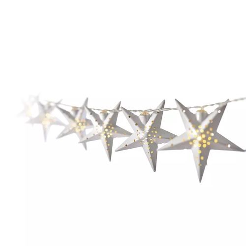 LED girlianda STARS, 2x AA, šiltai balta, 1.35m, su laikmačiu, EMOS ZY2064 8592920060131