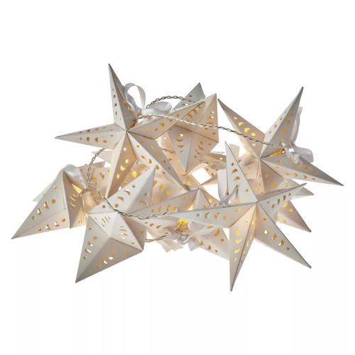 LED girlianda STARS, 2x AA, šiltai balta, 1.35m, su laikmačiu, EMOS ZY2064 8592920060131