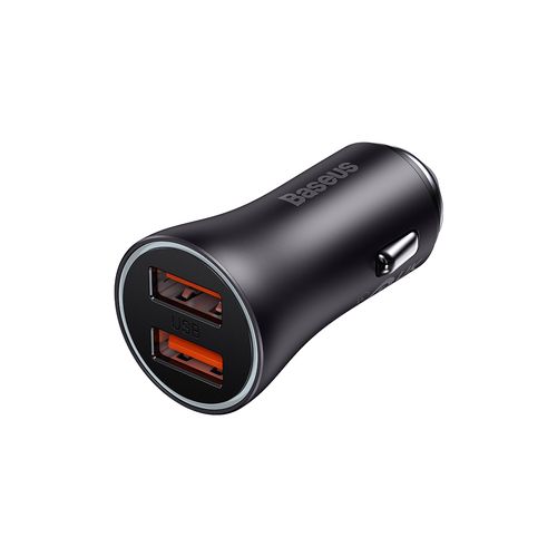 Automobilinis įkroviklis 60W 12-24V 2xUSB QC4+ SCP AFC, pilkas CGJM000013 6932172607982