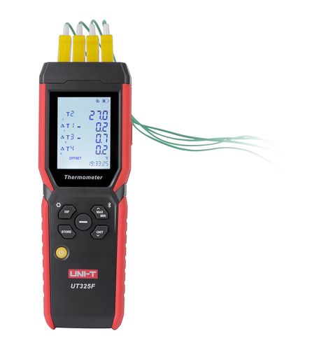 4-Channel thermometer -200.0°C~1372°C: Type-K; 7 types of thermocouples supported;APP and PC software;72000 groups;  UT325F 6935750532553